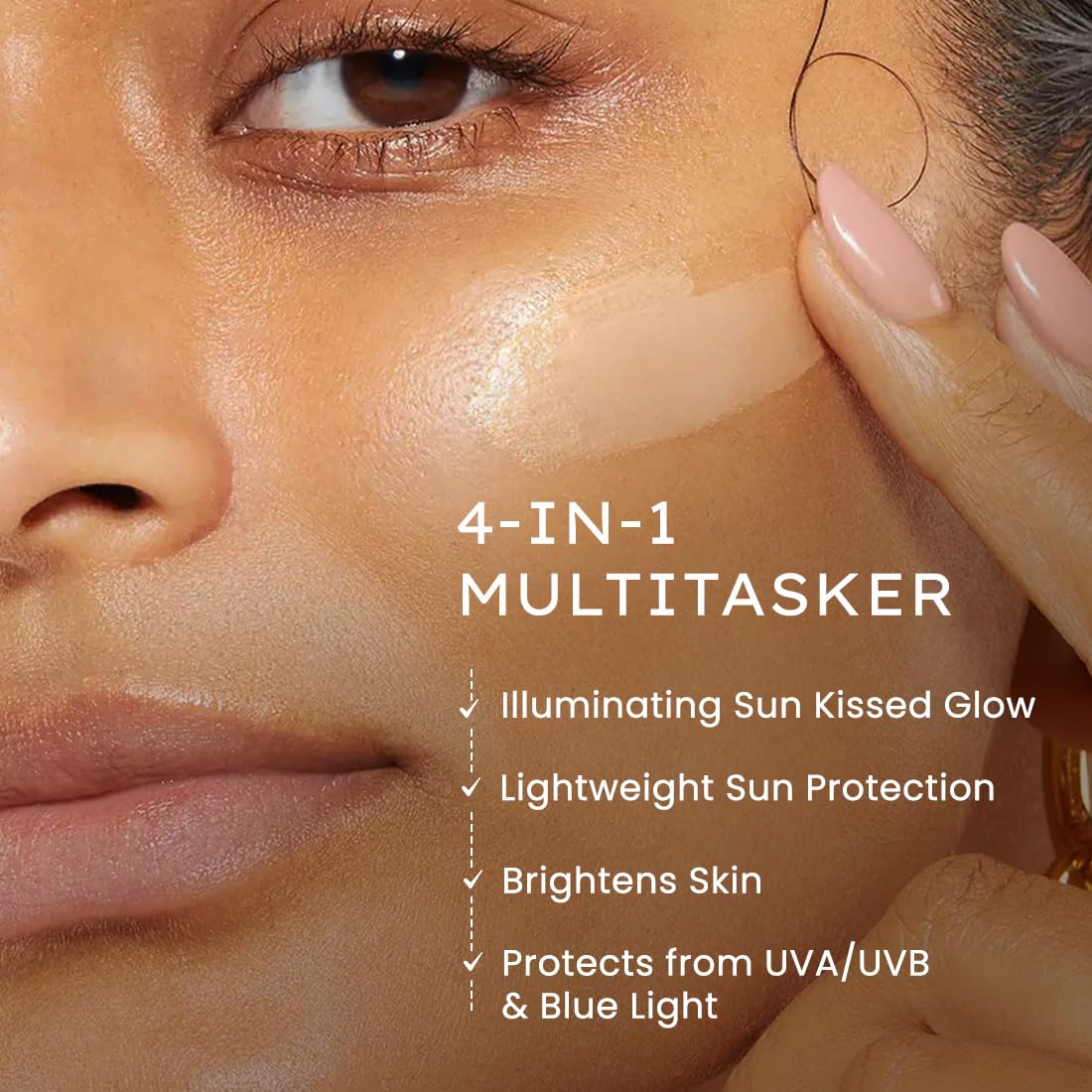Hyphen Golden Hour Glow Sunscreen Spf 50 Pa++++ Dewy Glow & Bright Skin| Vitamin C Rich-10% Kakadu Plum & Peptides| Winter Sunscreen Moisturizer for Women & Men|Lightweight & Non Greasy, Uv & Blue Light Protection|Dry & All Skin Types - 40G