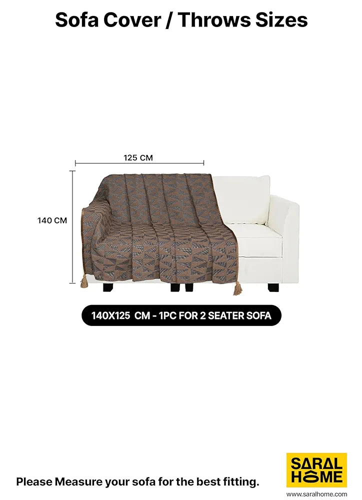 Saral Home Soft Microfiber 1 Seater Sofa Cover Throw Colour Beige
