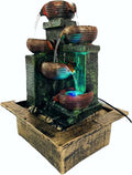 Alila Resin Table Top Water Fall Fountain For Home Decor With Led Lights Decoration 15 Inch Height