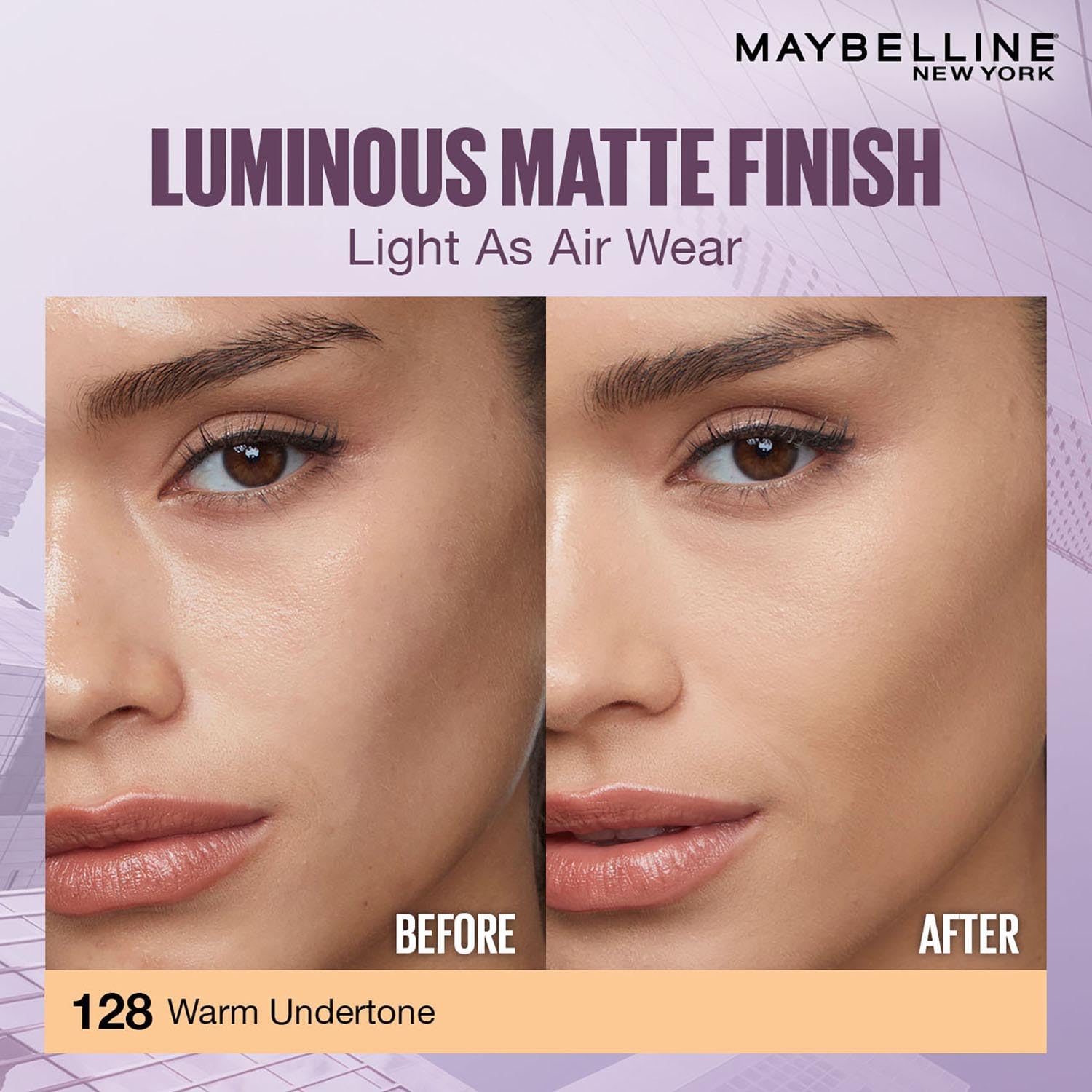 Maybelline New York Super Stay Lumi-Matte Liquid Foundation - 128, Up To 30H Long Wear, Water & Transfer Proof. SuperStay Lumi-Matte Liquid Foundation comes with Non-comedogenic & Vegan Formula | 35ml