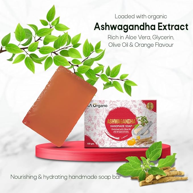 La Organo Ashwgandha Handmade Natural Bath Soap - 100 Gms