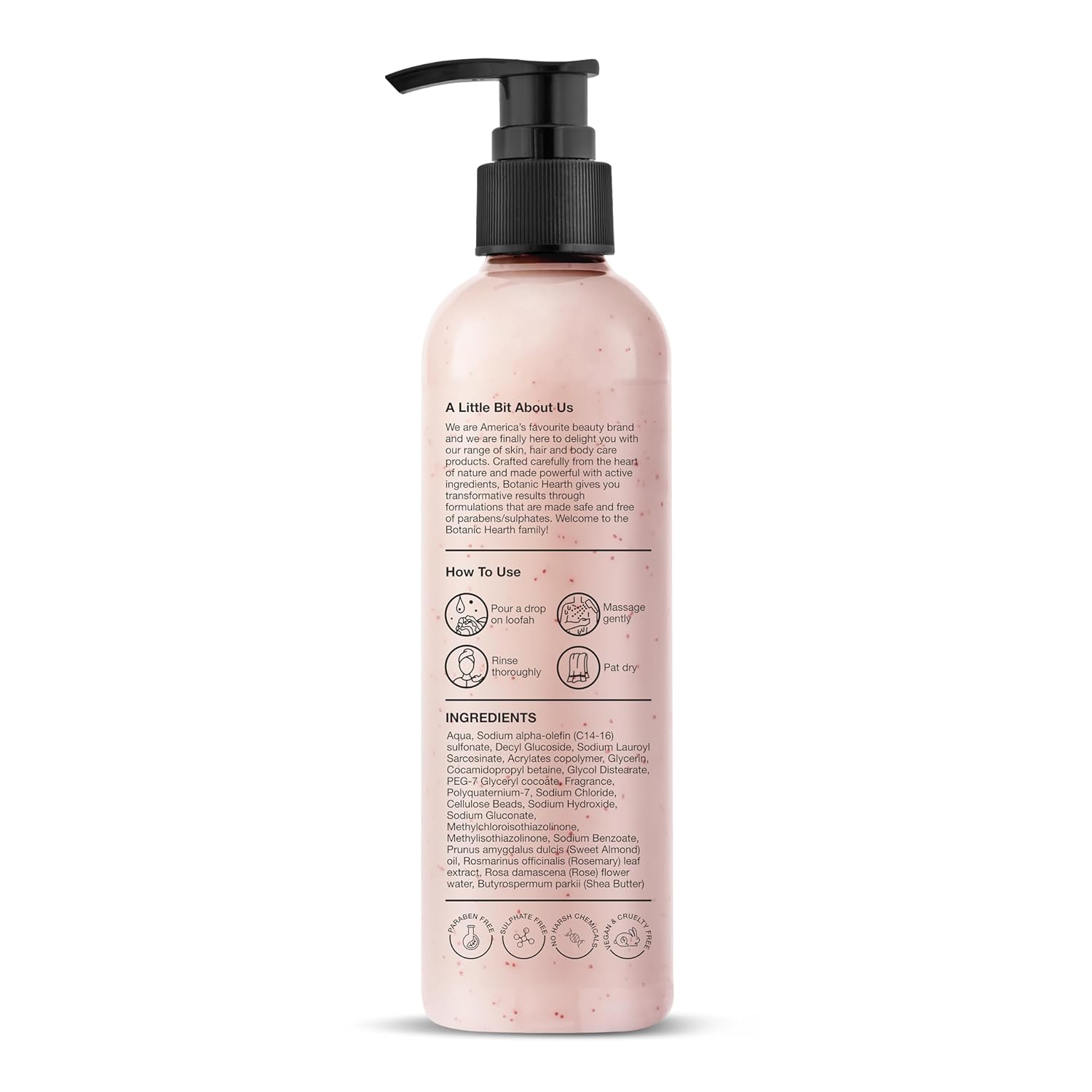 Botanic Hearth British Rose & Almond Body Wash Shower Gel for Women & Men with Shea Butter | Moisturizing & Softening Body Wash for Men & Women | Sulfate & Paraben Free | 245ml