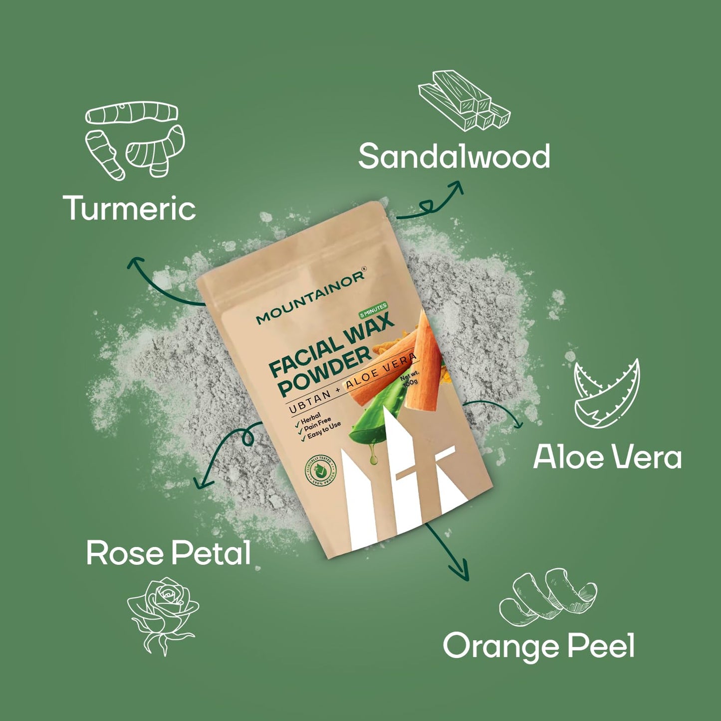 Mountainor Facial Hair Removal Wax Powder