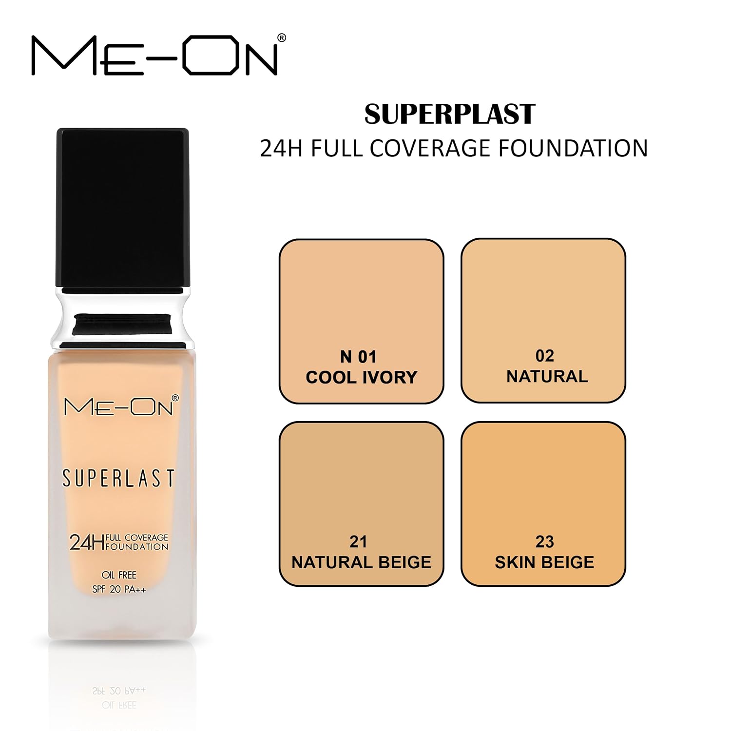 ME-ON Superlast Foundation, SPF 20 PA++ (23 Skin Beige, 30 ML)