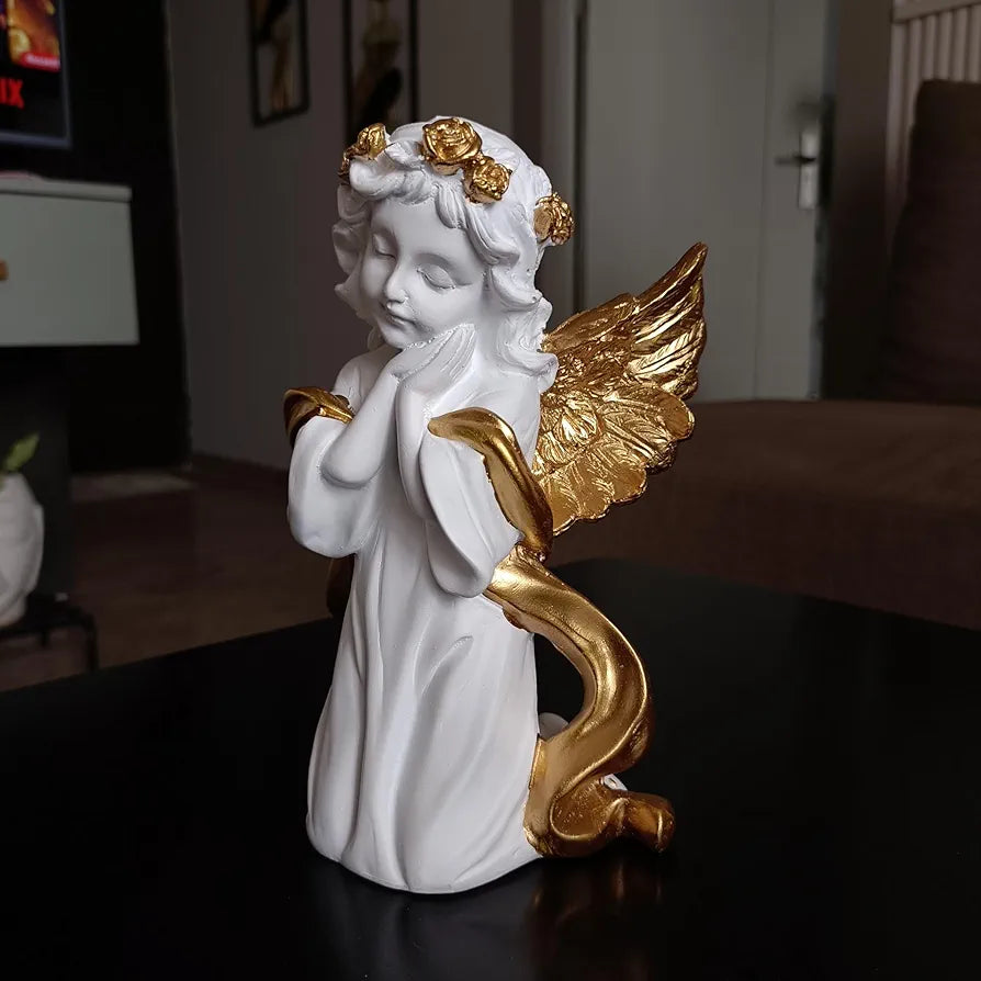 Alila White Fairy Angel with Wings Figurine Statue for Home Living Room 8 Inches