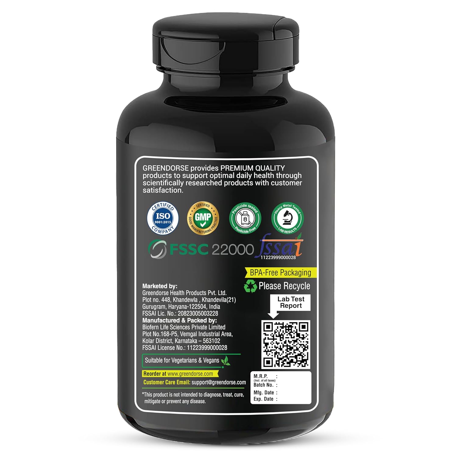 GREENDORSE Magnesium Complete - High Absorption Magnesium Complex with 5 Forms + Zinc, D3 & K2-7 | Bioavailable formula for Muscle Cramps, Stress Relief, Bone Health, and PMS | 90 Veg Capsules