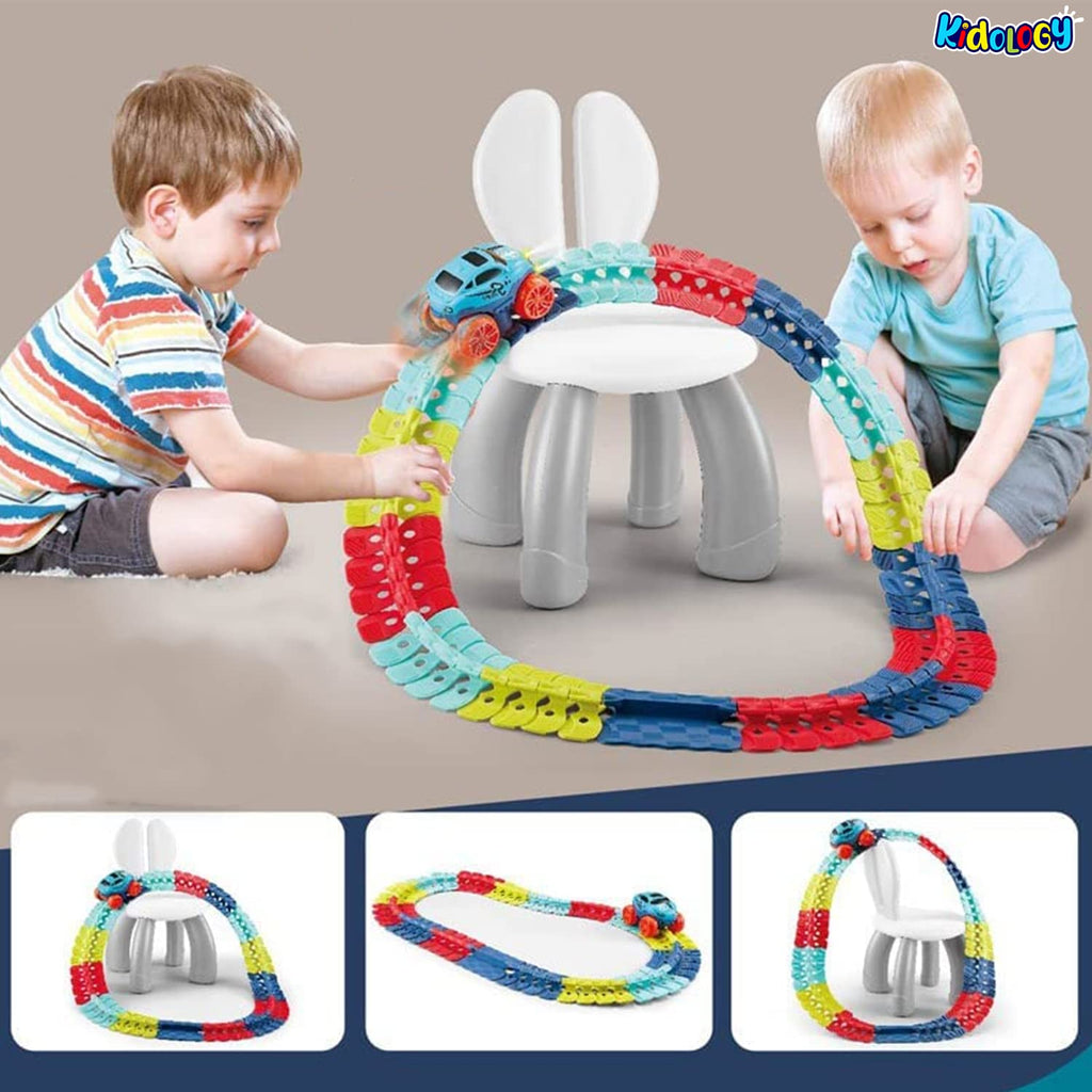 Kidology Dinosaur Car Race Tracks Toy for Kids Color-Variable Race Track Toy 145 pc