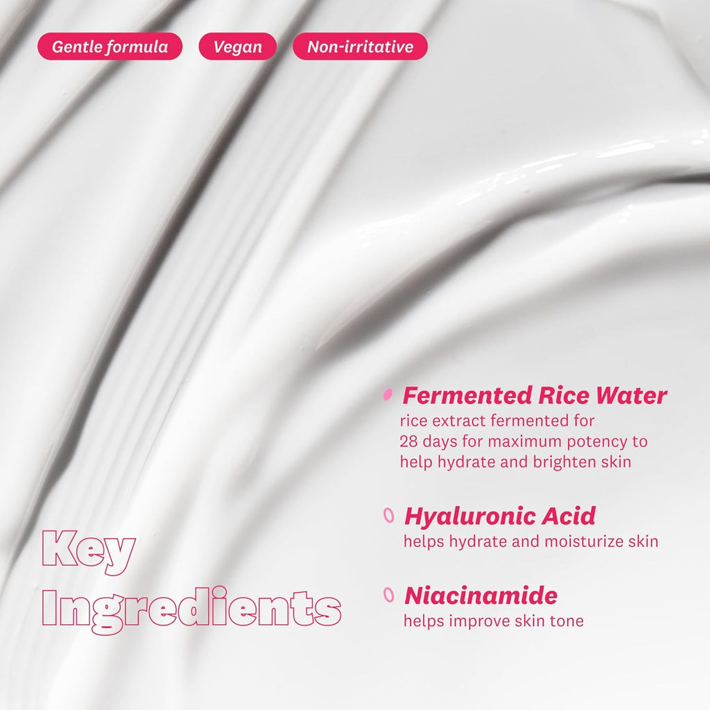 The Face Shop Rice Water Bright Vegan Cream with Ceramide, Niacinamide & Hyaluronic Acid | Brightens Skin, Fades Blemishes & Acne Marks | Korean Skin Care | 50ml