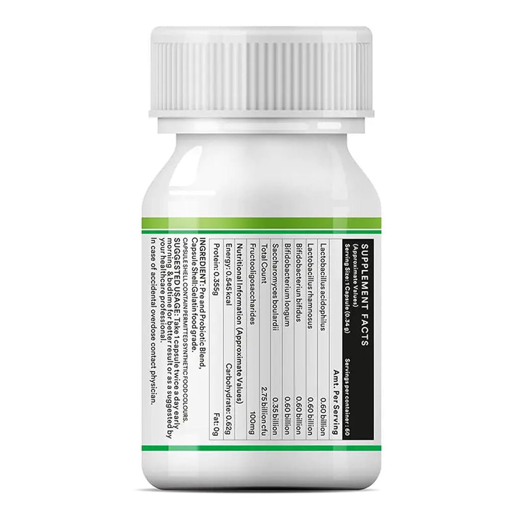 INLIFE Prebiotic and Probiotic Supplement for Gut Health | Lactobacillus Bacteria for Digestive Health Immunity Support| Probiotics for Women Men - 60 Capsules (Pack of 1, 60)