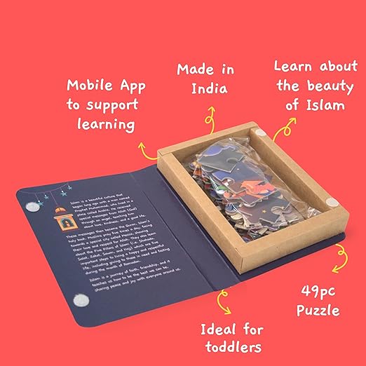 Toynama Educational Toys for Kids - Ibaadat 49 Pcs Jigsaw Puzzles Ages 3+ | Cultural Interactive Learning