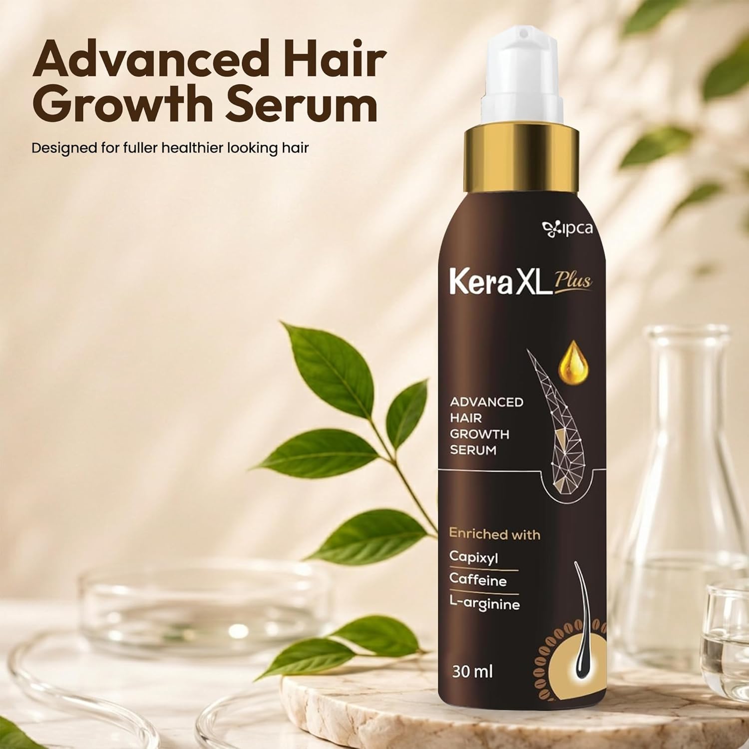 Ipca KERA XL Plus Advanced Hair Growth Serum â€“ 30ml Hair Care Serum for Reduced Hair Fall, Fuller & Thicker Looking Hair, Scalp Nourishing Formula