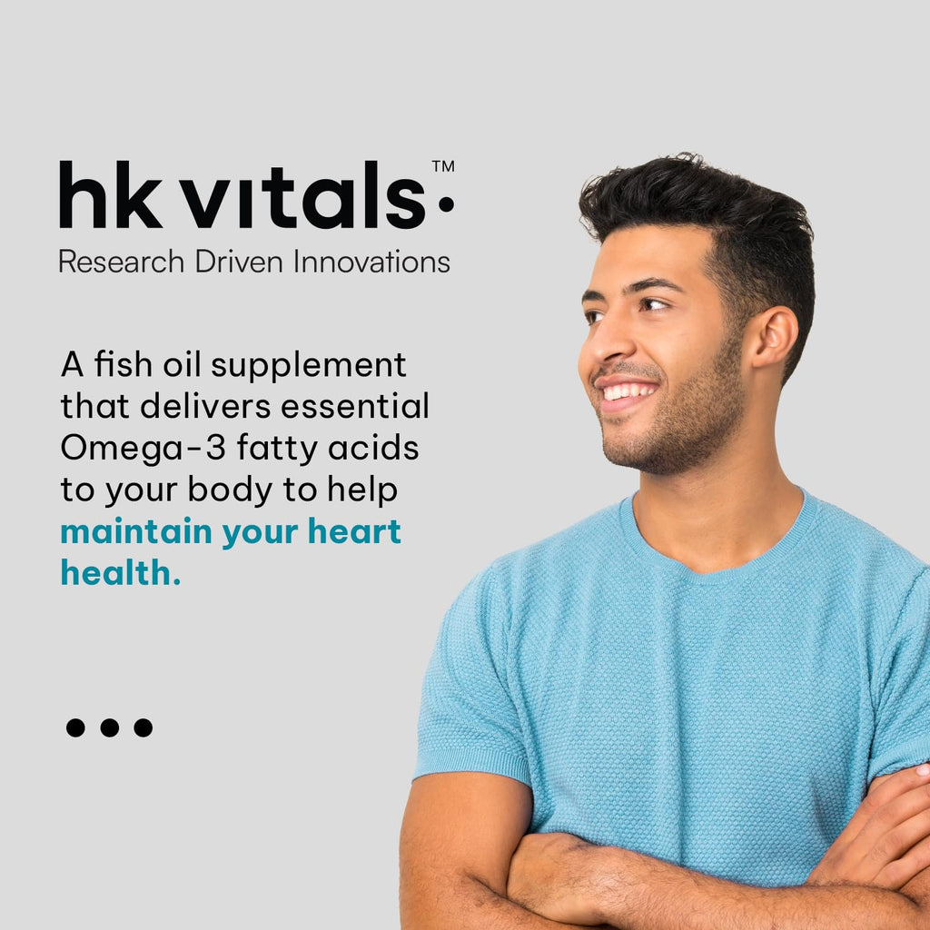 HealthKart hk vitals Calcium, Magnesium and Zinc Tablets with Vitamin D3 & Fish Oil (60 Tablets Each) Combo Pack | 1000mg Omega 3 with 180 mg EPA & 120 mg DHA