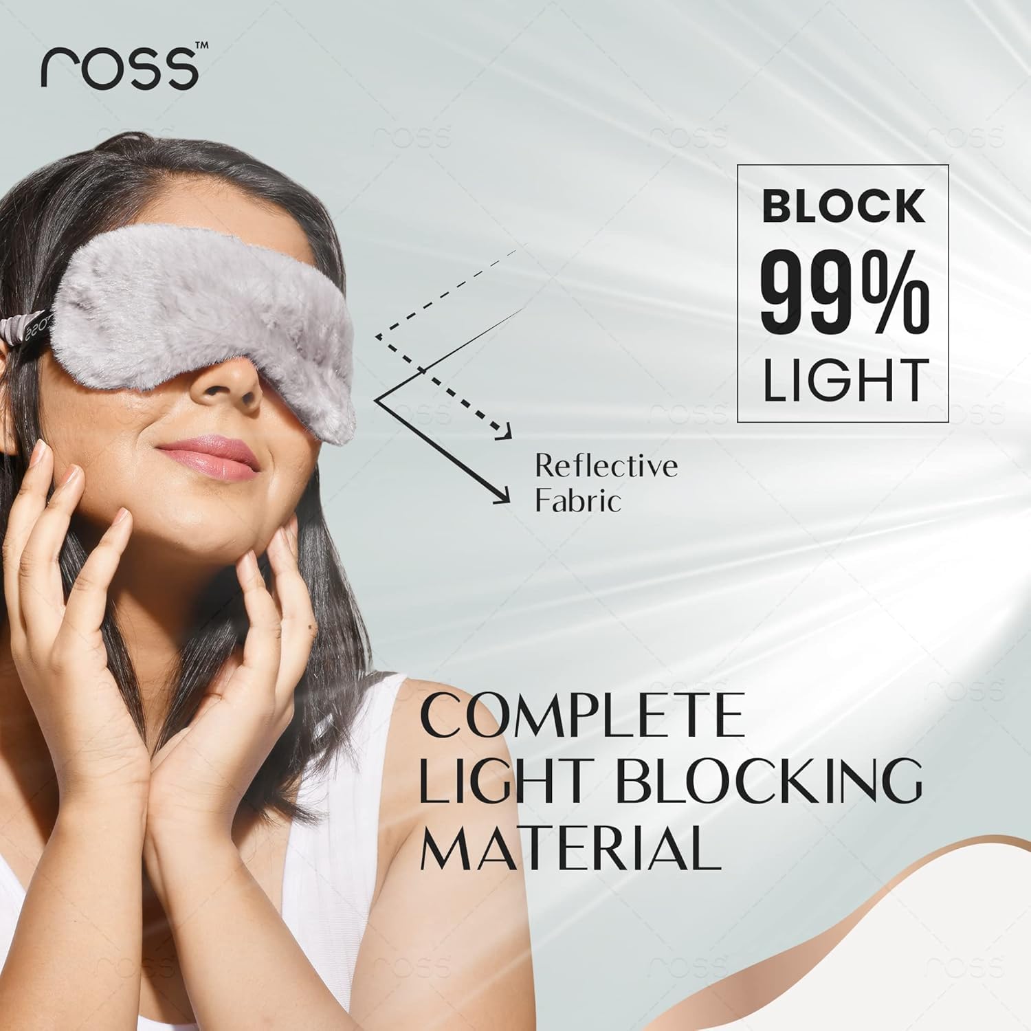Ross 100% Mulberry Silk Faux Fur Sleep Mask â€“ Super Soft, Plush & Smooth Eye Mask for Ultimate Comfort, Deep Sleep, Light Blocking & Relaxation â€“ Perfect for Travel, Meditation & Better Sleep (Pink - Fur)
