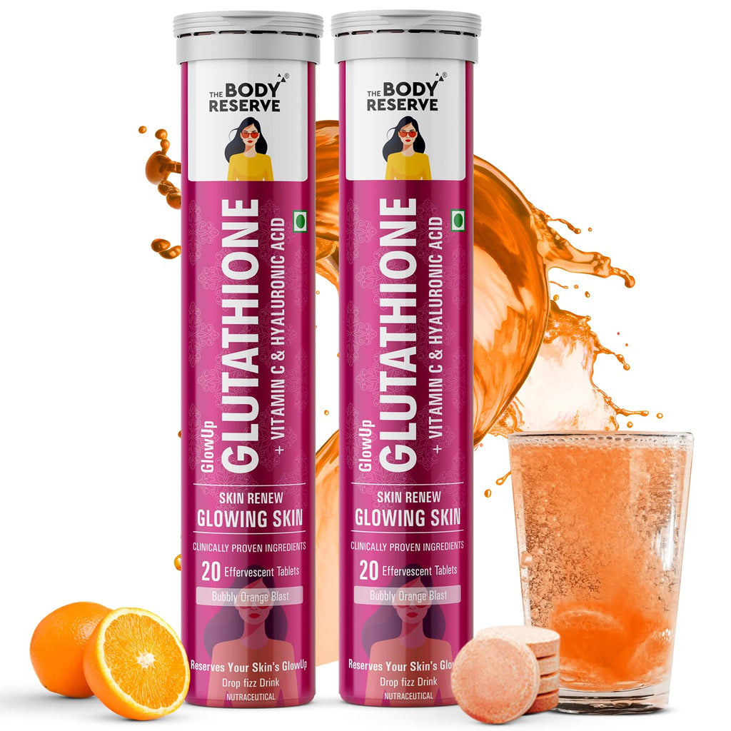 The Body Reserve Glutathione Tablets For Glowing Skin With Vitamin C Each - 20 tabs (Pack of 2)
