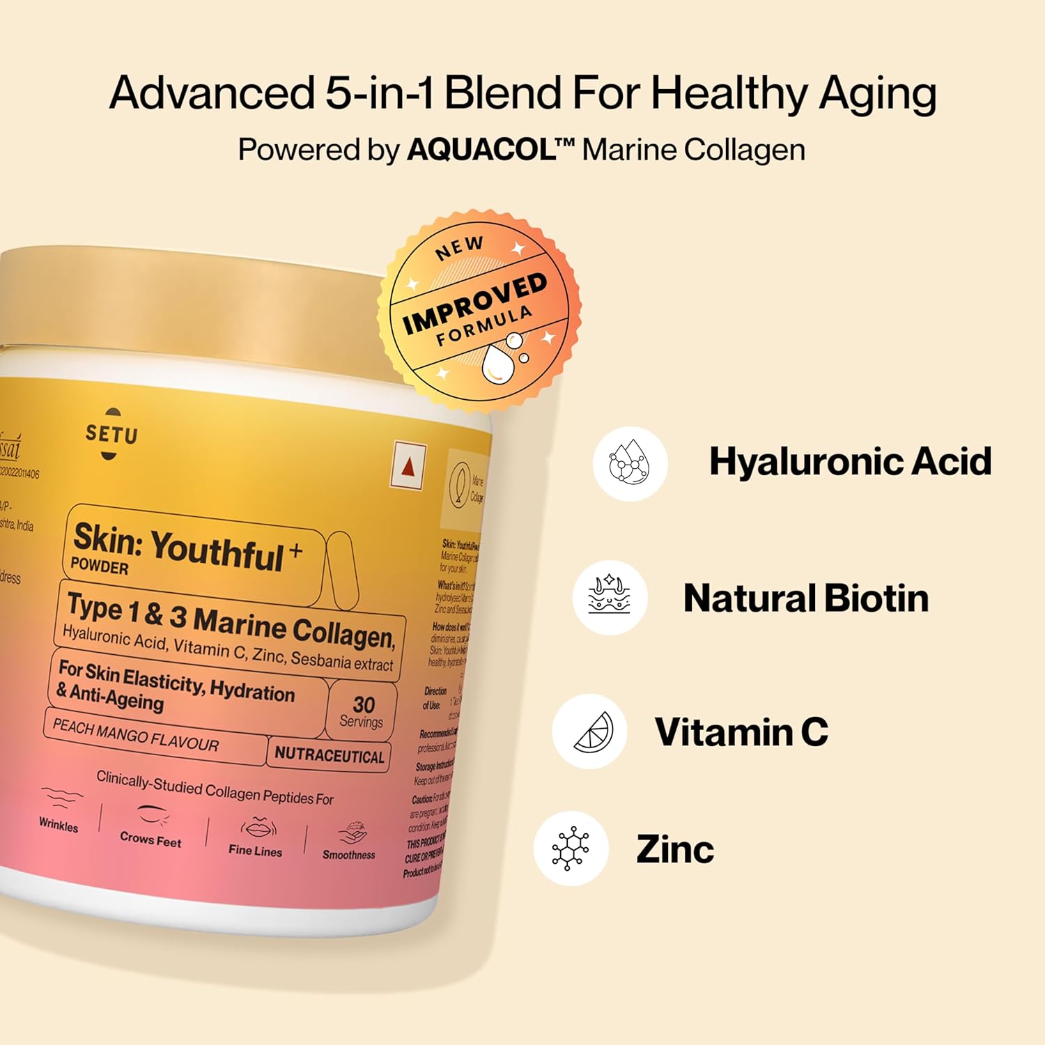 Setu Skin Youthful Marine Collagen - 30 servings