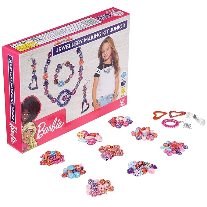 Ratna's Barbie Jewellery Making Kit Junior for Girls | Make Necklace, Earings, Bracelet for Girls