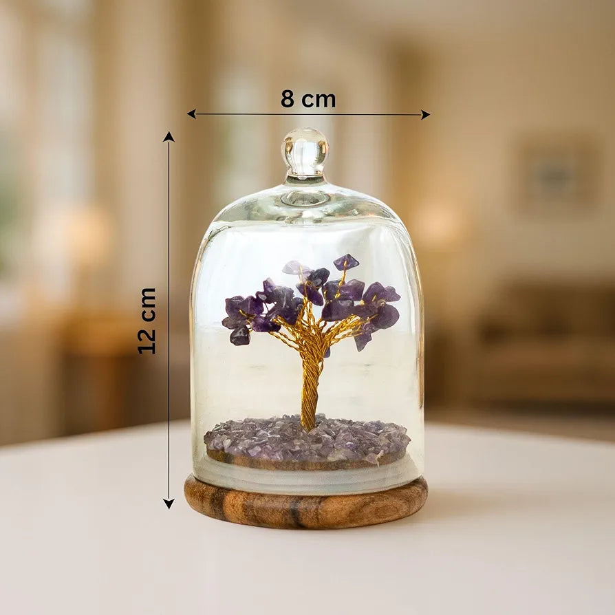 Ritualistic Dome Crystal Chakra Tree  Amethyst Gemstone Bonsai