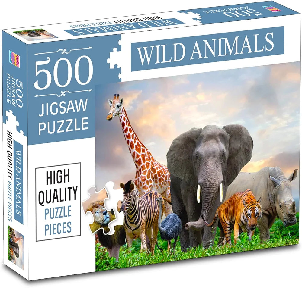 Hello Friend Wild Animals Jigsaw Puzzles for Kids and Children Realistic Illustration