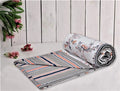 Trance Home Linen Pure Cotton Reversible Dohar Toddler Size Cotton Ac Quilt for Babies Blanket Colour Grey Peach