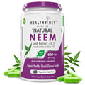 HealthyHey Nutrition Neem Leaf Extract (Indica), 60 Veg. Capsules - Natures Miracle Detoxifying Agent. Promotes Healthy Respiratory, Digestive and Immune System - No GMO. Gluten Free.