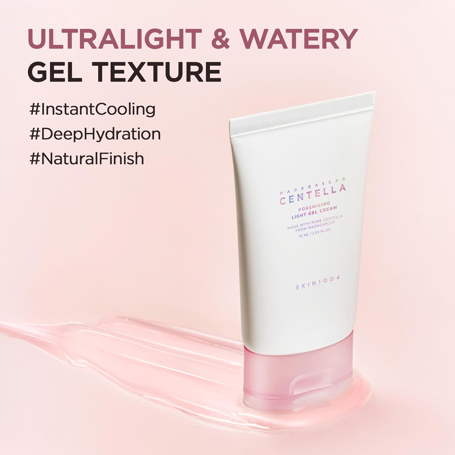 SKIN1004 Centella Poremizing Light Gel Cream | Lightweight Cooling & Hydrating Gel with Niacinamide for Oily & Combination Skin, 75ml
