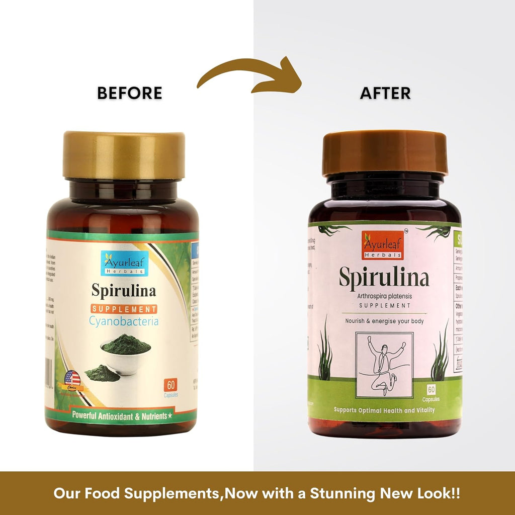 Ayurleaf Herbals Spirulina Capsules - 60 Caps Pack of 2