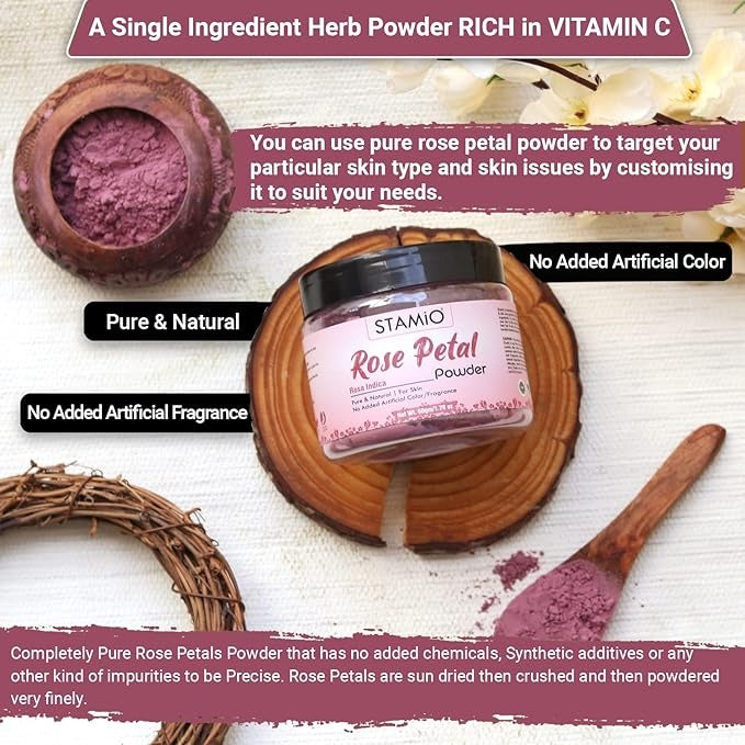 Stamio Rose Petal Powder - 50 gms