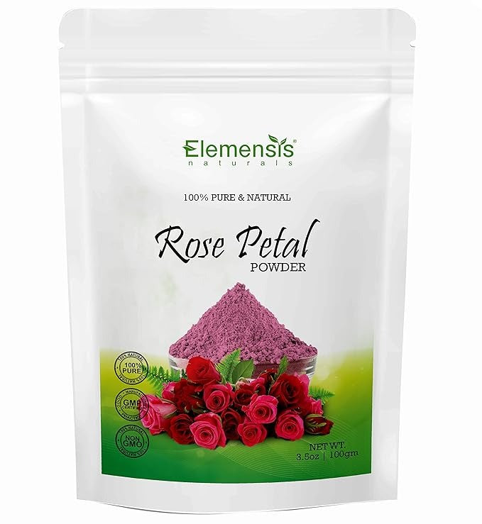 Elemensis Naturals Pure & Natural Double Filtered Rose Petal Powder For Skin - 100 gms