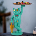 Zart Bulldog Standing Tray Showpiece Home Decor Showpiece Dog Aquamarine Green Umb