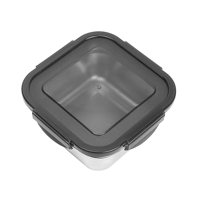 Femora High Steel Square Container Airtight Leakproof Unbreakable Storage Container/ Lunch Box | 350 Ml