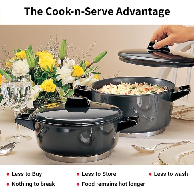 Hawkins Aluminium Futura 2 Litre Cook N Serve Bowl Hard Anodised Saucepan and Lid