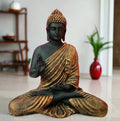 Alila Big Size Meditating Black Golden Buddha Idol Statue Showpiece 14 inches 35cm 1 Feet