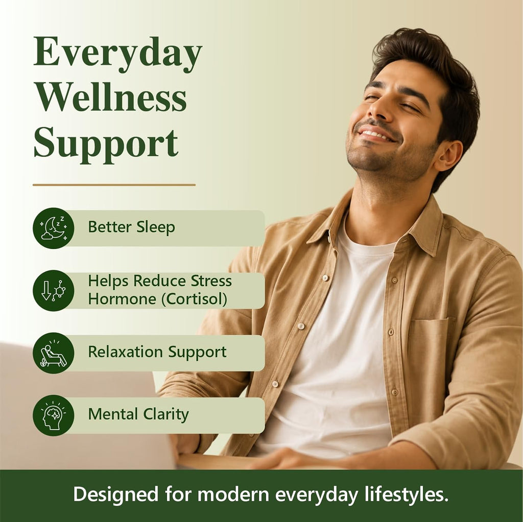 GROWFITZ KSM-66 Ashwagandha 1300mg Tablets | 60 Veg Tablets | Herbal Supplement | Supports Stress Management, Better Sleep, Muscle Recovery & Energy | for Men & Women