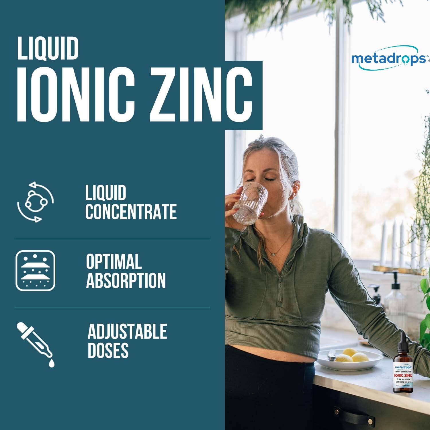 METADROPS Premium Ionic Zinc, 50ml - High Dose, Rapid Absorption for Optimal Health