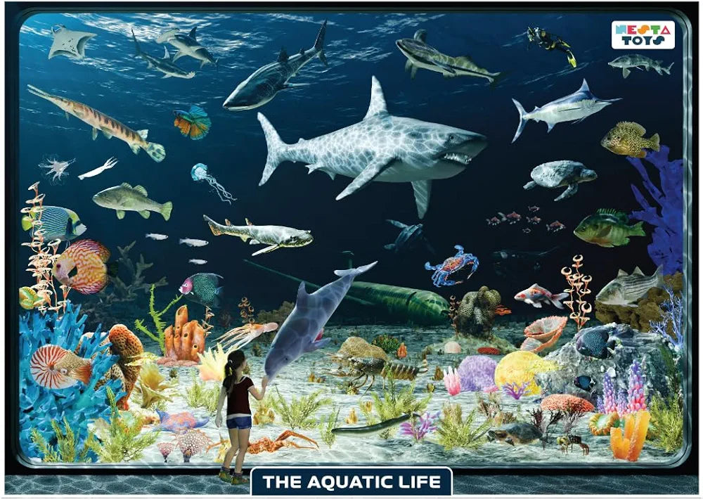 Nesta Toys Floor Puzzle & Game, Aquatic Life Jigsaw Puzzle, Educational Toy, Gifts for Boys & Girls Ages 6 to 14 Learning Toys 108 pcs, 70 x 50 cm