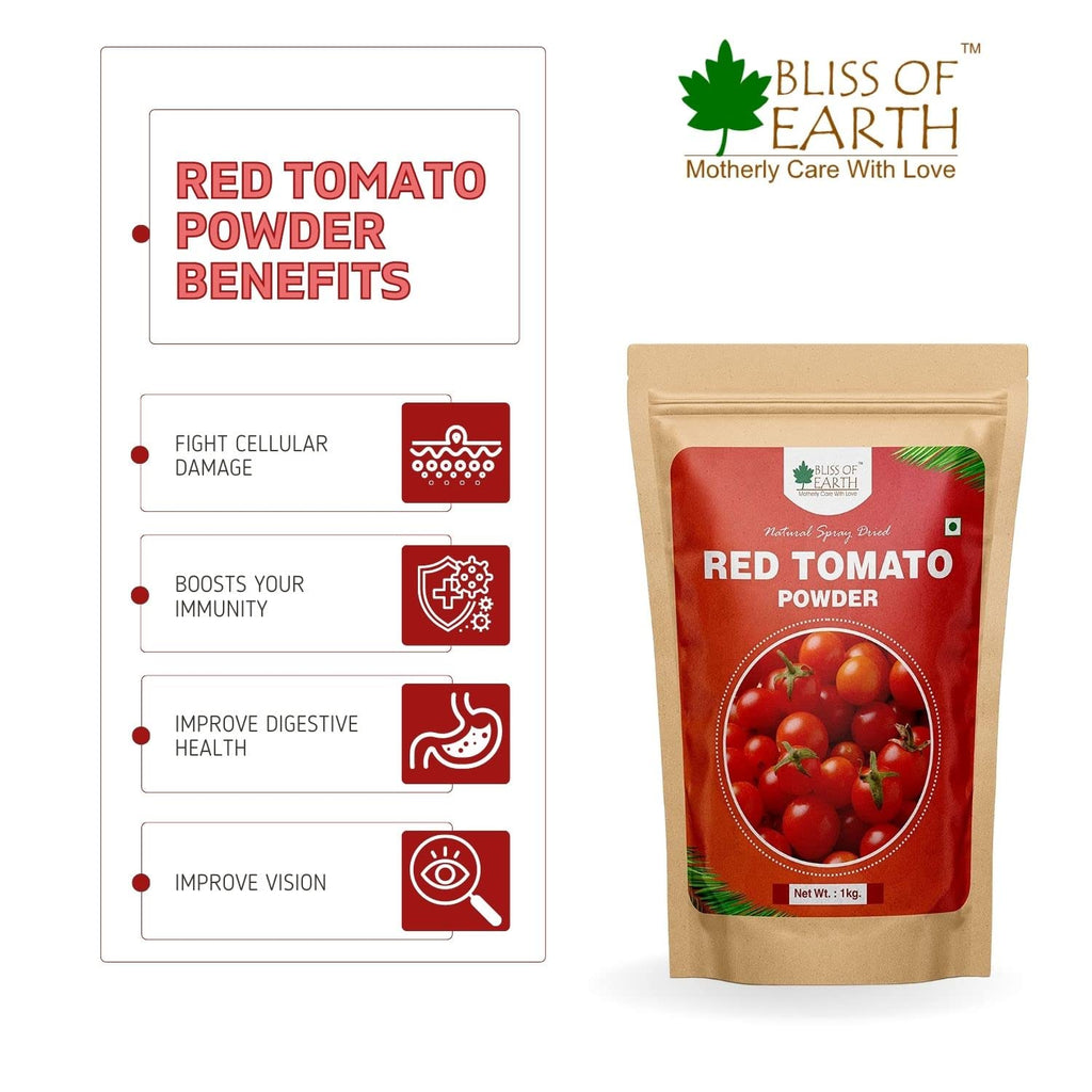 Bliss of Earth Tomato Powder Natural Spray Dried Great For Instant Tomato Soup | Tomato Juice | Ketchup | Seasoning 200gm