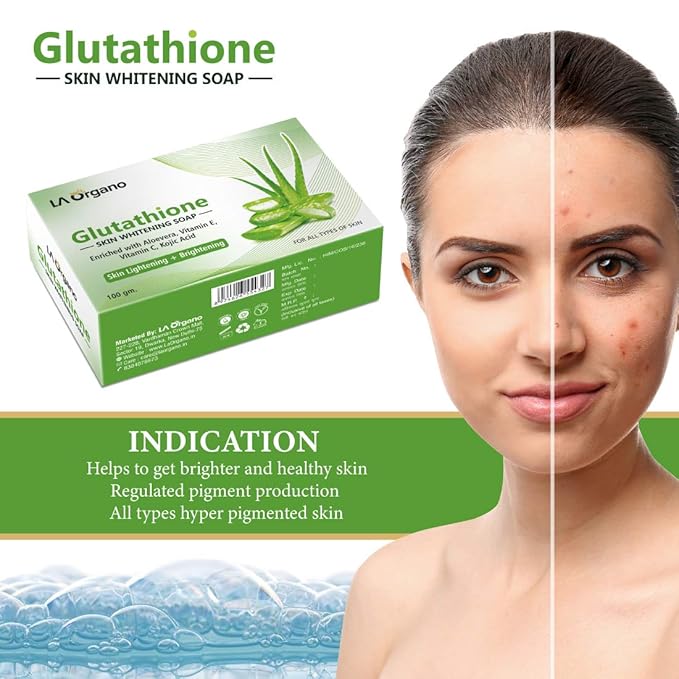 La Organo Glutathione Aloe Vera Skin Whitening Soap - 100 Gms | Pack of 2