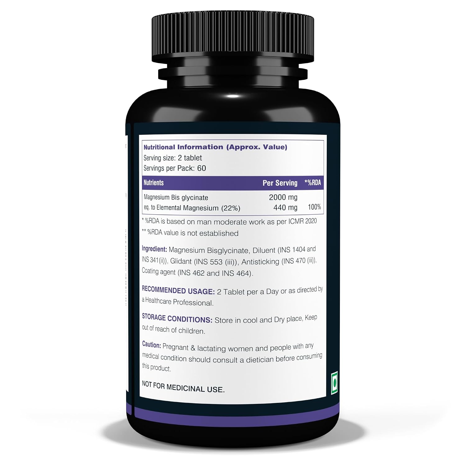 NutritJet Magnesium Glycinate Supplement 2000mg â€“ 120 Veg Tablets | Magnesium Supplement For Sleep, Cramps, Recovery, Nerve & Muscle Function