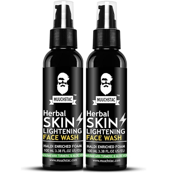 Muuchstac Herbal Skin Lightening Face Wash for Men - 100 ml (Pack of 2)