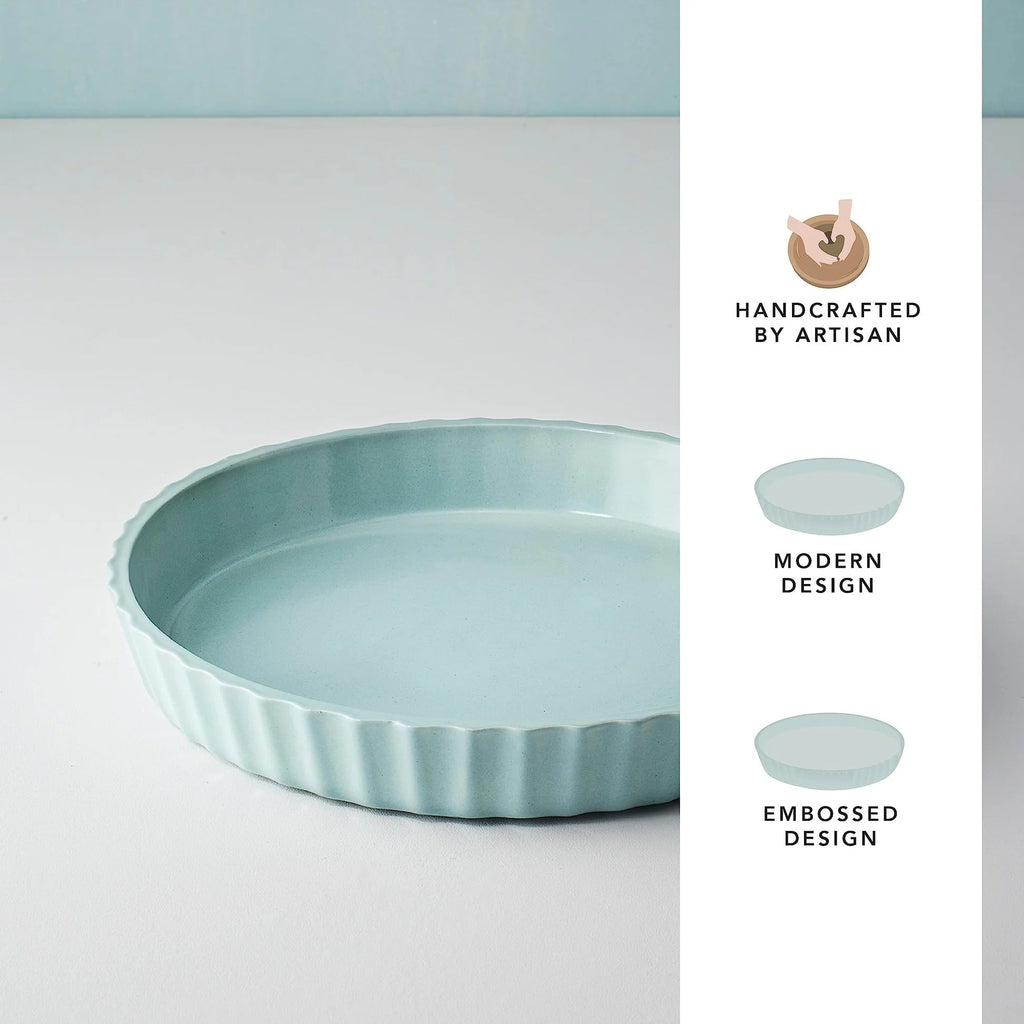 Ellementry Upper Crust Ceramic Tart Dish 1500ml Microwave Oven Safe Serving Tray