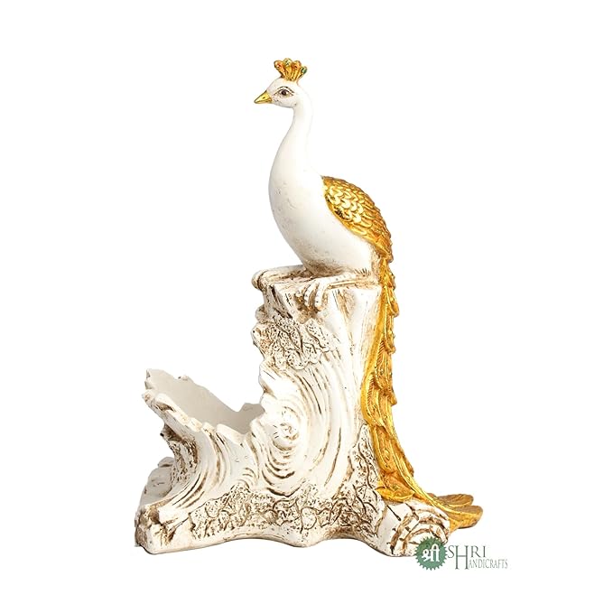 Indicast Resin Peacock Statue Wine Bottle Holder Display Stand for Home Bar Decorative Showpiece