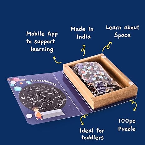 Toynama Educational Toys for Kids Air and Space Treasures 100 Pcs Jigsaw Puzzles Ages 3+ Cultural Interactive