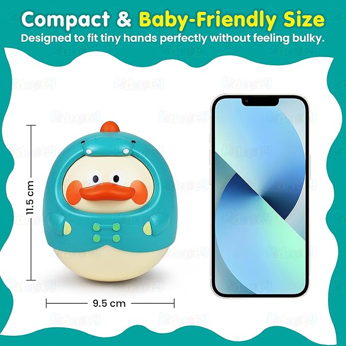 Kidology Tummy Time Roly Poly Baby Toy with Teether Green Colour