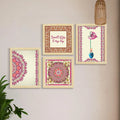 ArtX Paper Abstract Mandala Floral Big Wall Art Frame Painting Set of 4