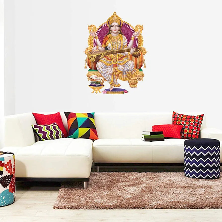 Rangoli White Glossy Vinyl Wall Sticker Premium Self-Adhesive Waterproof Parent-6 Design-5