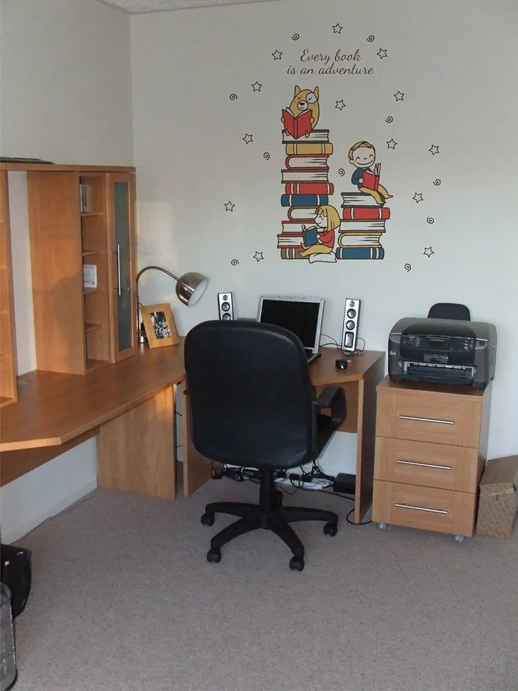 Rawpockets Study Room Every Book is an Adventure Quote Self Adhesive Wall Sticker