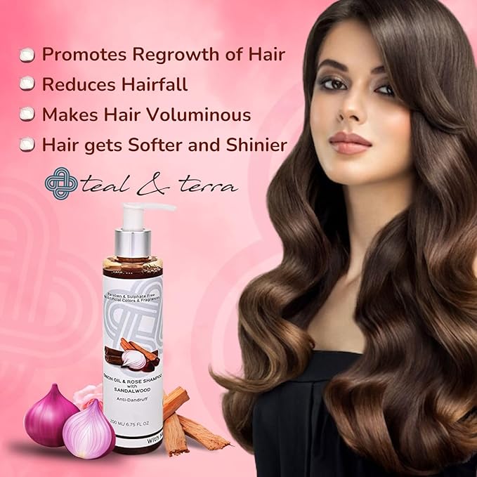 Teal & Terra Onion Oil & Rose Shampoo - 200 Ml