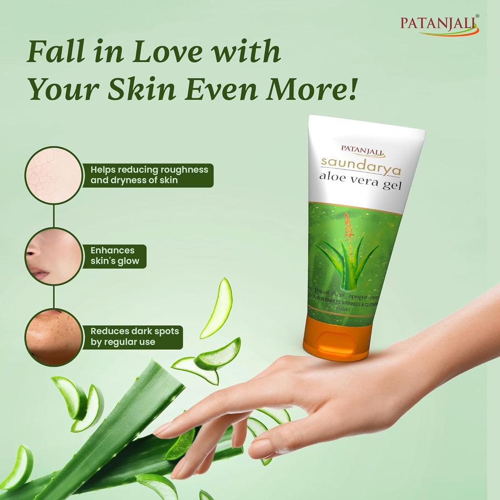 Patanjali Saundarya Aloe Vera Gel – 150 ml | Skin Hydration & Daily Care Gel