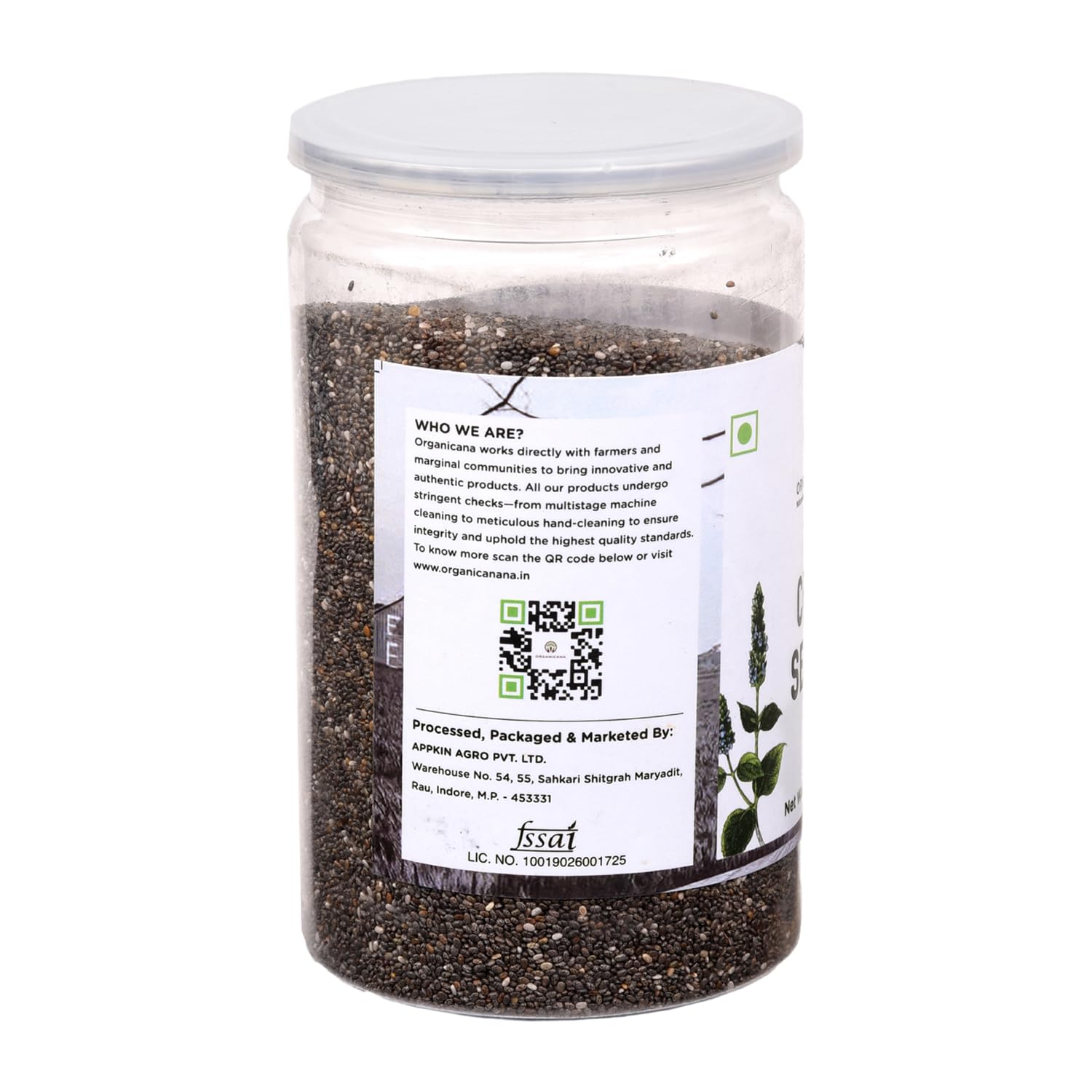 Organicana Chia Seeds - 500g (Pack of 1) 100% Natural & Unpolished Superfood | Rich in Omega-3, Fiber & Protein | Supports Weight Loss, Digestion & Energy