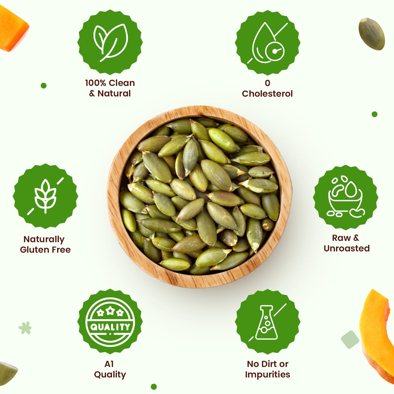 Neuherbs Raw Unroasted Pumpkin Seeds For Immunity Booster | Superfood Seeds For Eating | Fibre Rich Dry Seeds - 1 kg